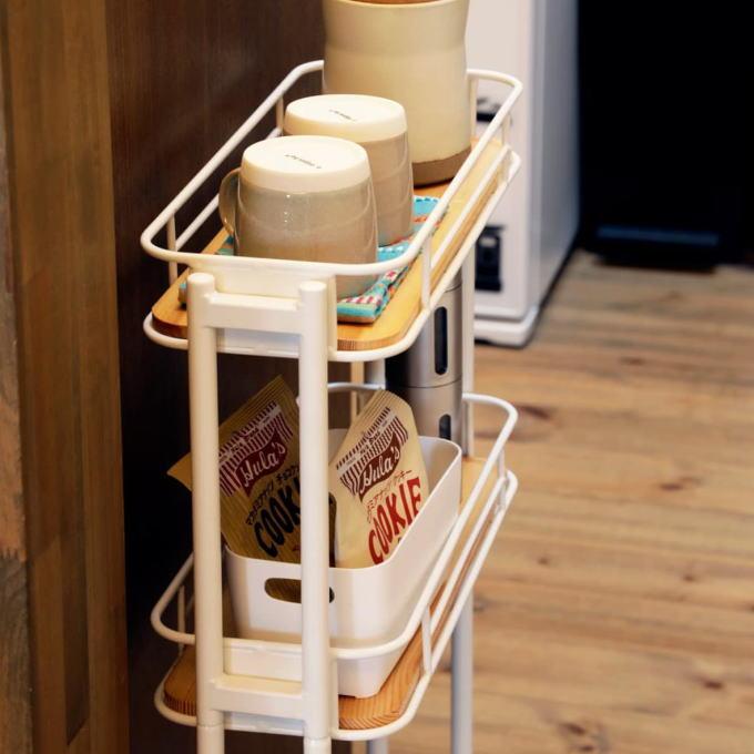 弘益 スリムワゴン 20cm キャスター付き 3段 キッチン カート ワゴン