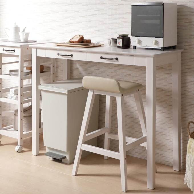 カウンターチェア 1脚 単品 単体 白 木製 ハイチェア クッション ハイ