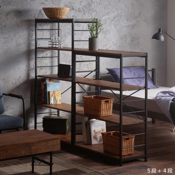 オープンラック スキマ スリム ラック スチール 4段 フリーラック 幅