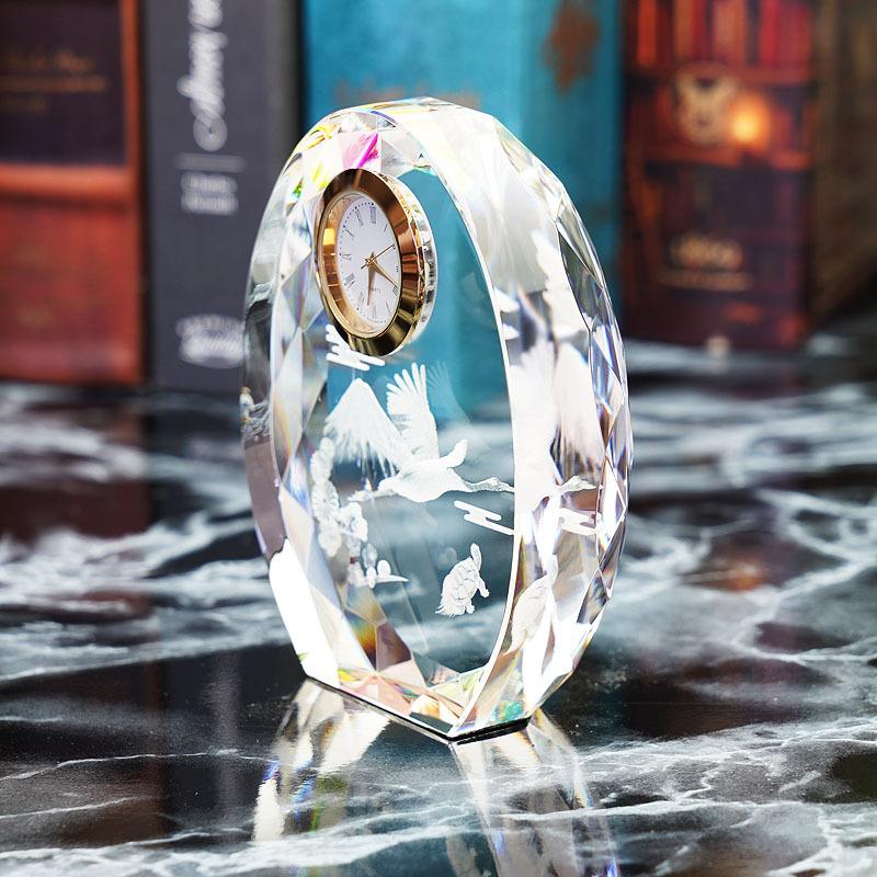 クリスタル時計 名入れプレゼント ギフト 3Dクリスタルファンタジー