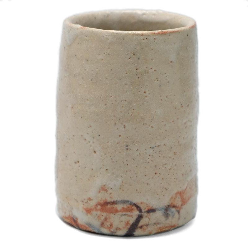 志野焼：志野草花文筒・瀧川恵美子《湯呑・筒向付・6.0cm》 : 和食器の