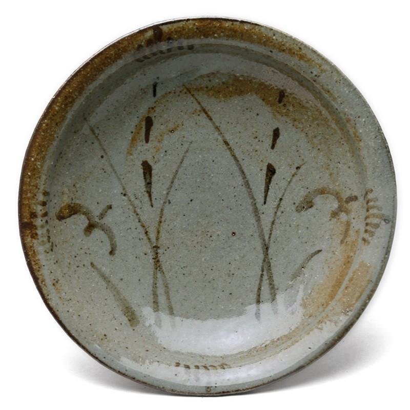 唐津焼：絵唐津五寸五分皿・草鳥文・中村恵子《中皿・16.5cm》 : 和