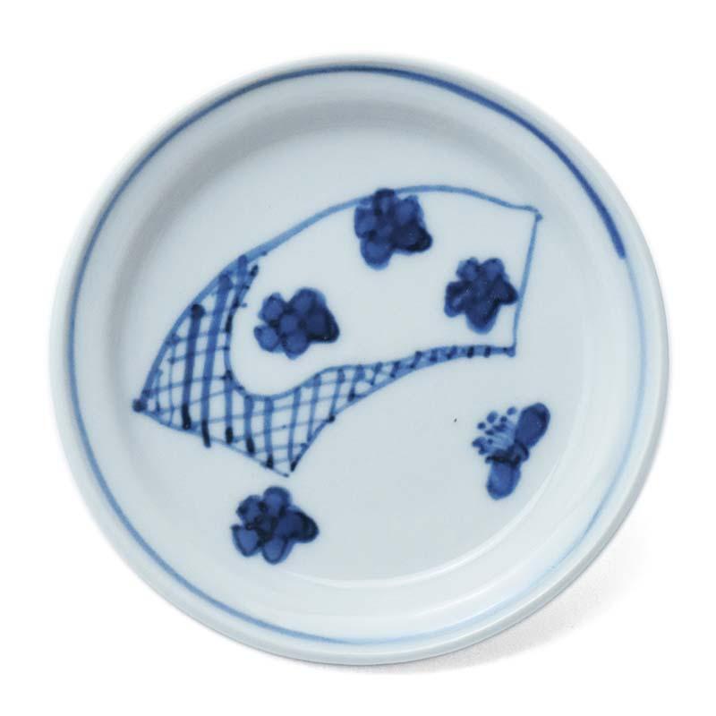 九谷焼：染付扇面文小皿・正木春蔵《豆皿・8.7cm》 : 和食器の愉しみ