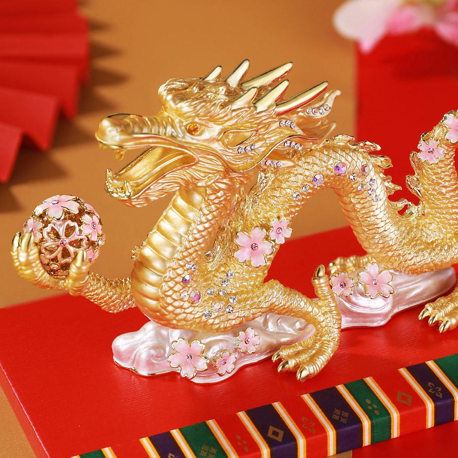 東京銀座PICALS 【正規品】 ＜桜龍の舞＞辰年 干支の置物 竜 龍 さくら