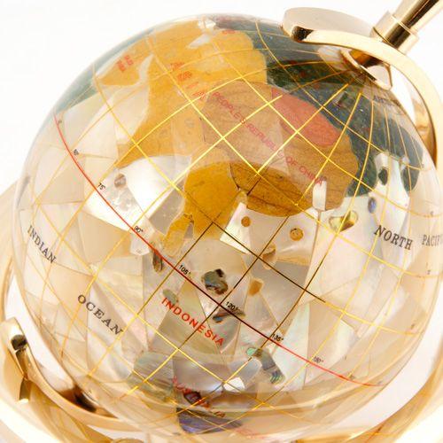 東京銀座PICALS 天然石地球儀 8cm真珠貝地球儀 3脚タイプ : ピカルス