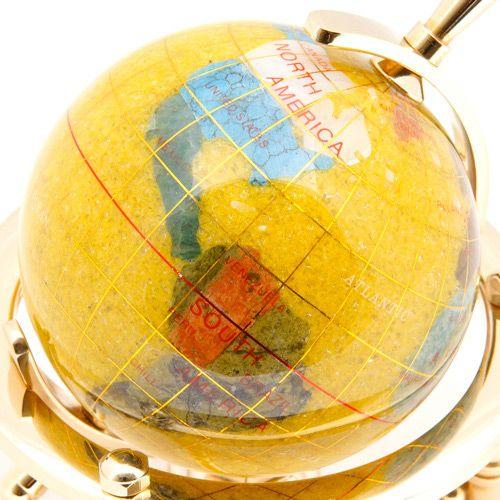 東京銀座PICALS 天然石地球儀 8cm 水晶地球儀 3脚タイプ : ピカルス