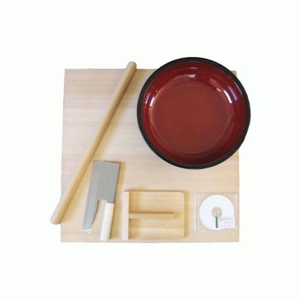 そば打ち 5点セット 星野工業 / 日本製 足付のし板 こねばち 麺棒