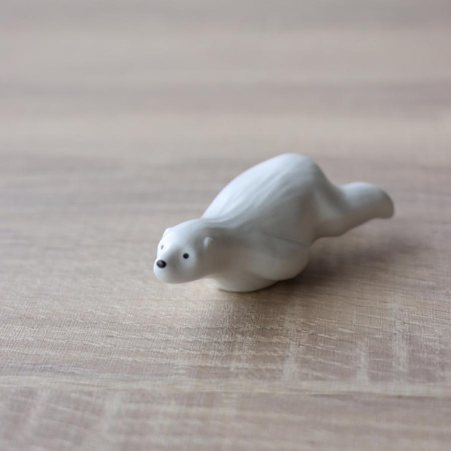 シロクマ 動物 置物 オブジェ 陶器 かわいい 癒し ミニチュア 北欧