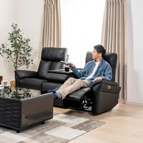 ヤマダオリジナル 電動リクライニングソファ「YES140013 BK3P」幅193cm