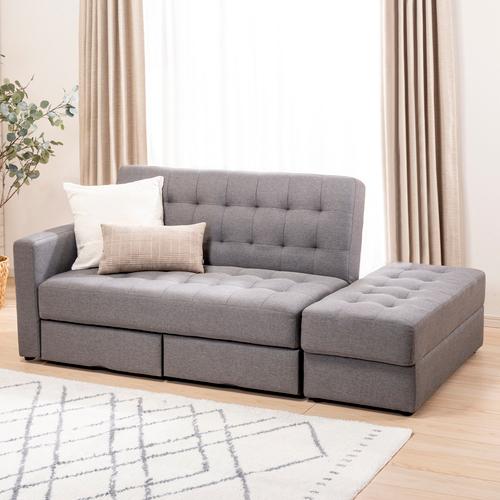 期間限定大特価】ヤマダオリジナル マルチソファ ニース GY布グレー 2P