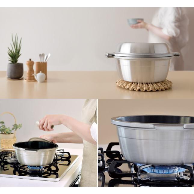 北陸アルミニウム 北陸アルミ マイスター あわせ鍋 24cm 無水鍋 目皿付