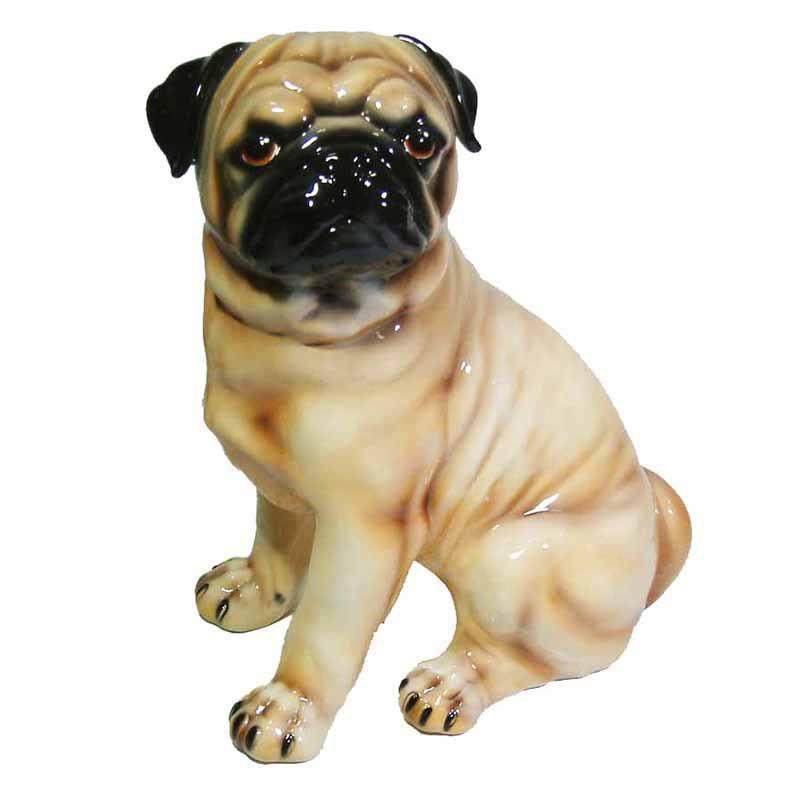 置物 犬 パグ オブジェ 動物 イタリア製 陶磁器 41066 置き物 おしゃれ
