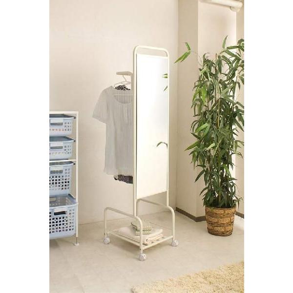 姿見 全身ミラー 鏡 全身鏡 スタンドミラー ハンガーラック キャスター