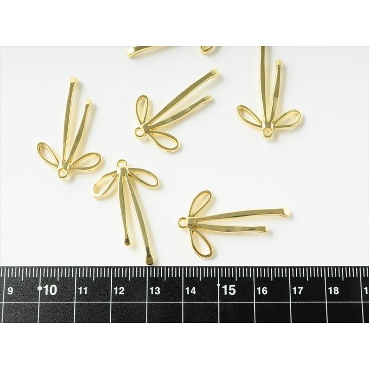 チャーム ニッケルフリー 紐リボン カン付 アクセサリー パーツ