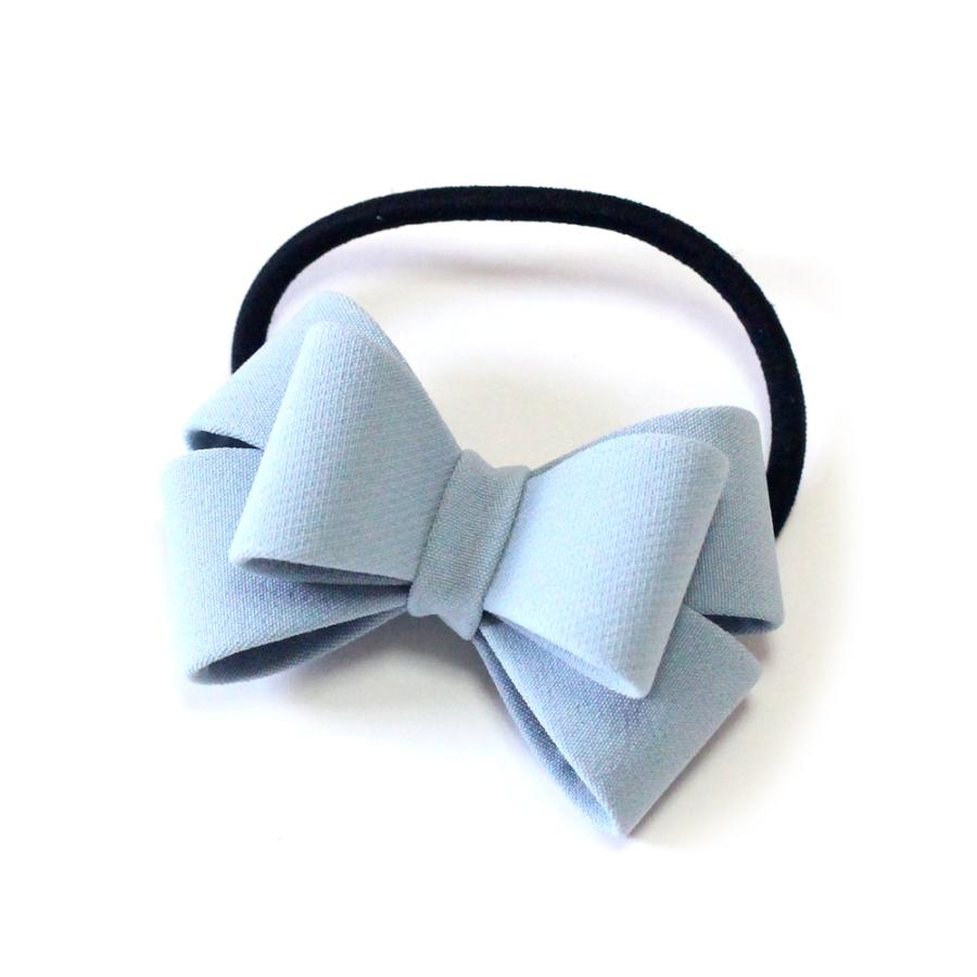 ゆうパケット送料250円】ヘアゴム/シンプル ぷっくり ダブルリボン