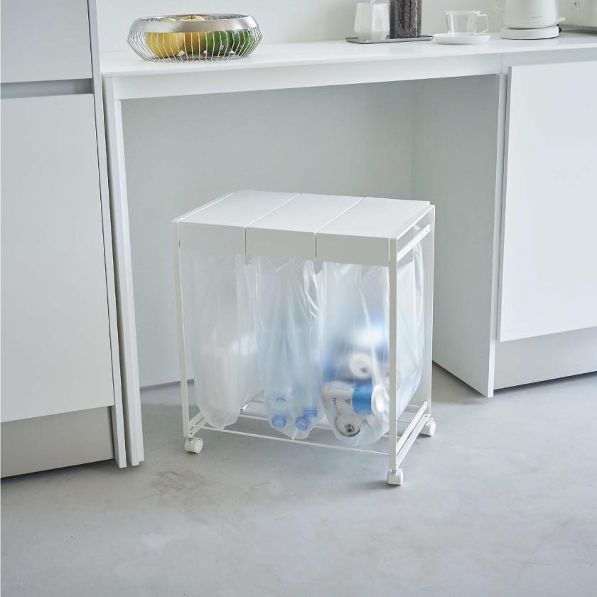 tower 山崎実業 蓋付き目隠し分別ダストワゴン タワー 3分別