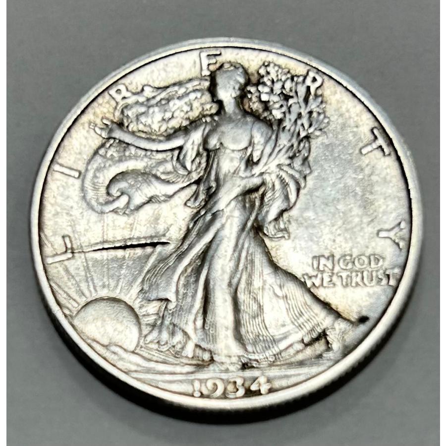 アメリカ 50セント 銀貨 ハーフダラー ウォーキングリバティ 1934年