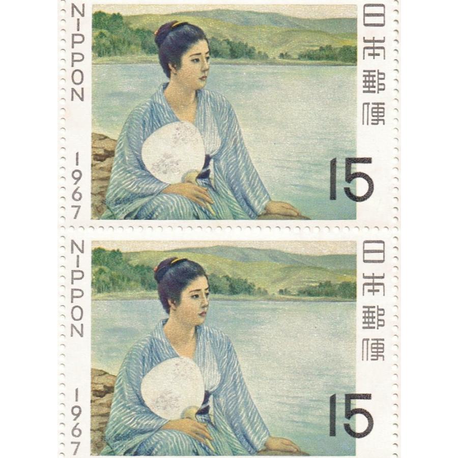 切手趣味週間 昭和42年 1967年 湖畔(黒田清輝) 15円切手シート