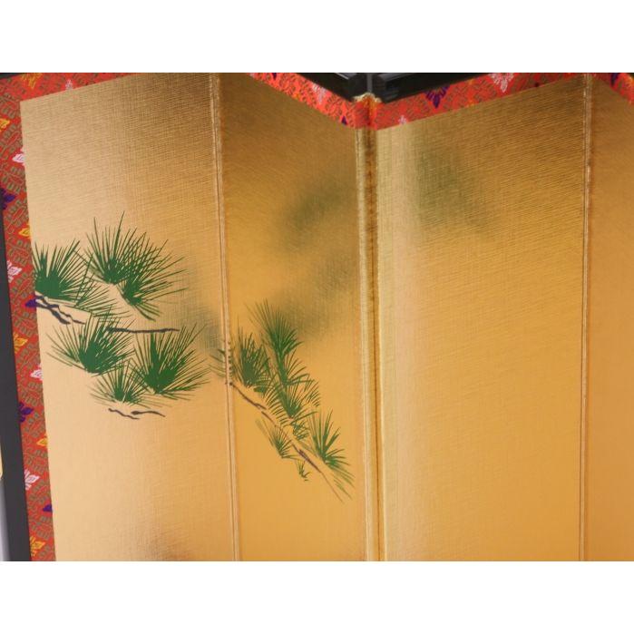 金屏風 単品 お雛様 雛人形 屏風のみ ディスプレイ 結納用・12号松柄