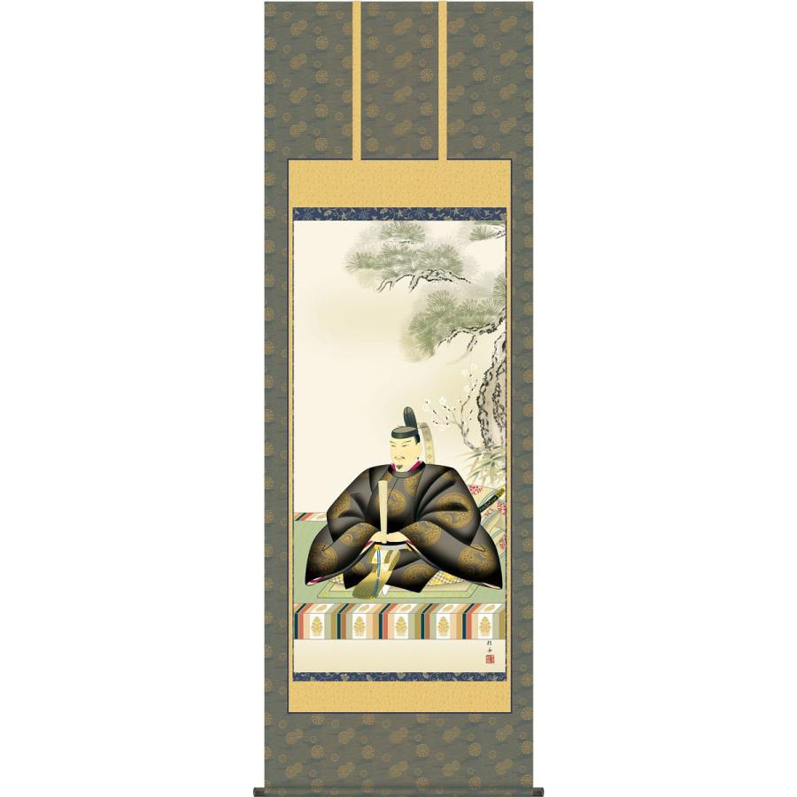 掛軸 (掛け軸) 天神 長江桂舟 尺八立 約横65cm×縦190cm g4405 お正月