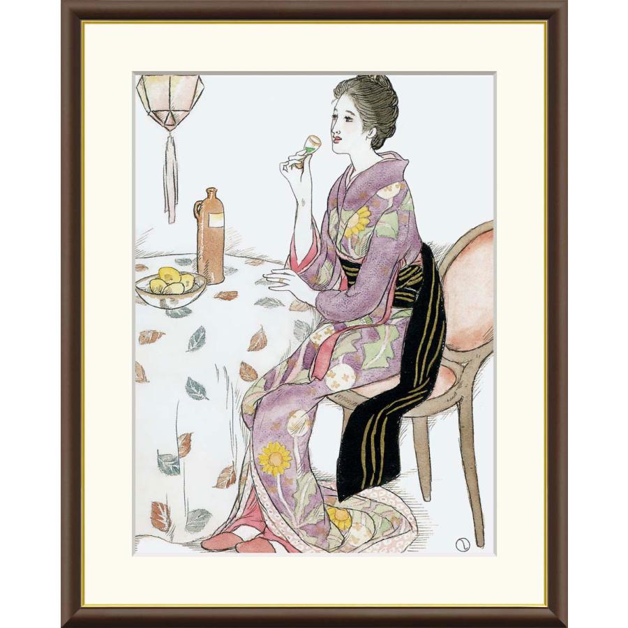 竹久夢二 青い酒 （F4サイズ）（紐・フック付） 日本の名画 約縦42×横