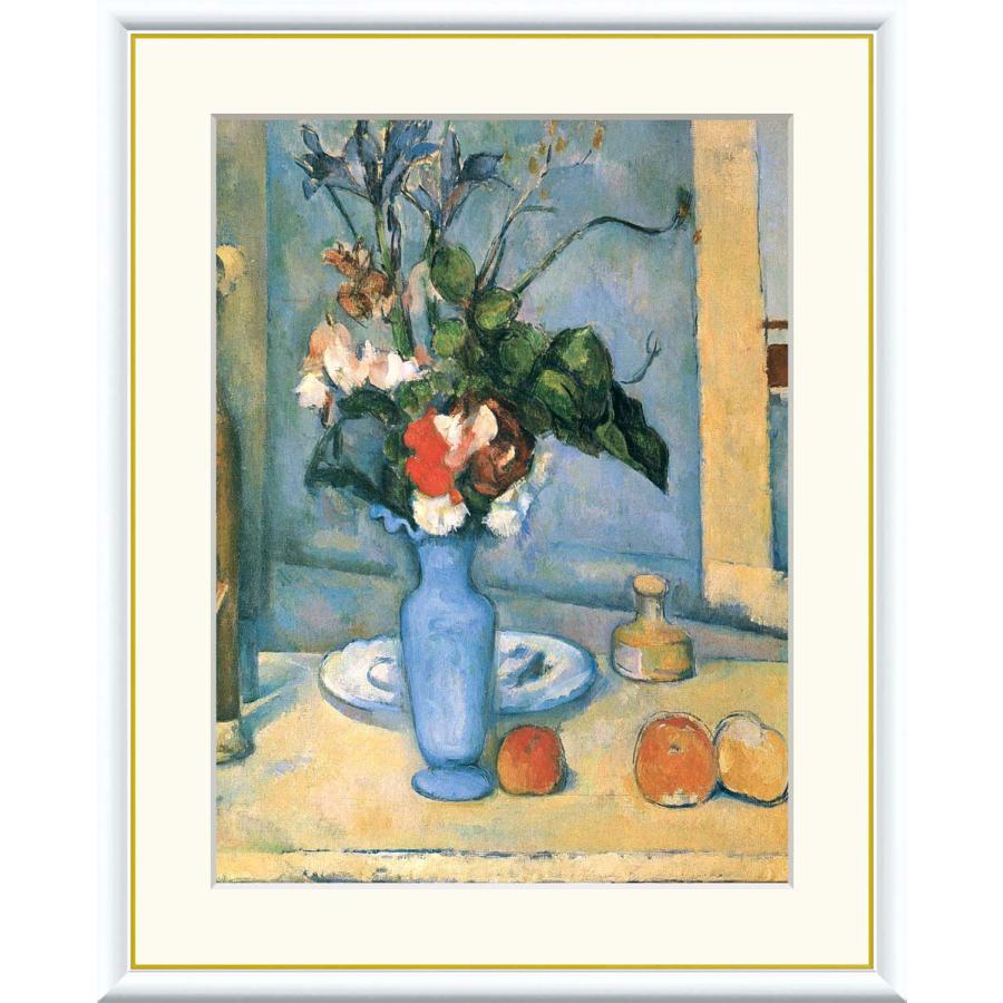 セザンヌ 青い花瓶 （F6サイズ）（紐・フック付） 約縦52×横42cm