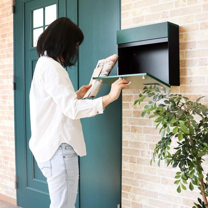 壁掛けポスト マグネット付き yama73832 色はブラックでお届けします