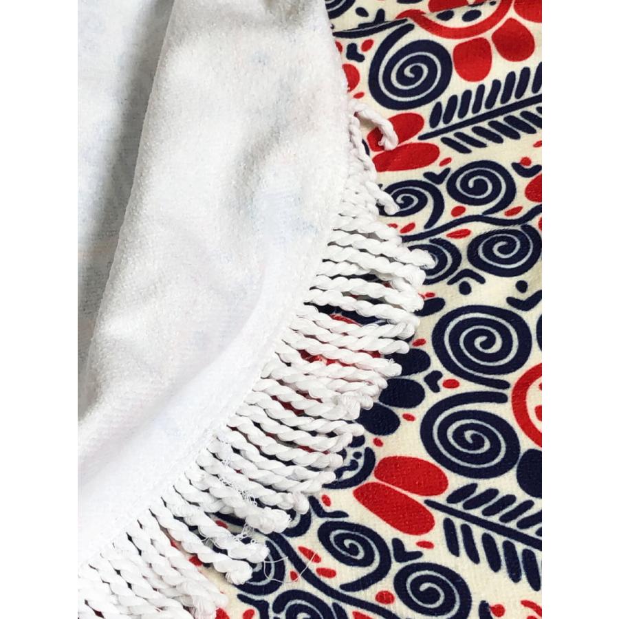 ラウンドマルチカバータオル 120/130cm 3柄 円形 ラグ ブランケット