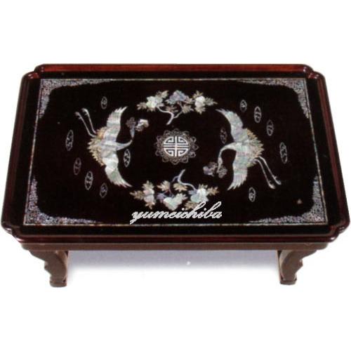 韓国螺鈿漆塗りテーブル鶴柄中 : チマチョゴリと韓国雑貨の専門店夢