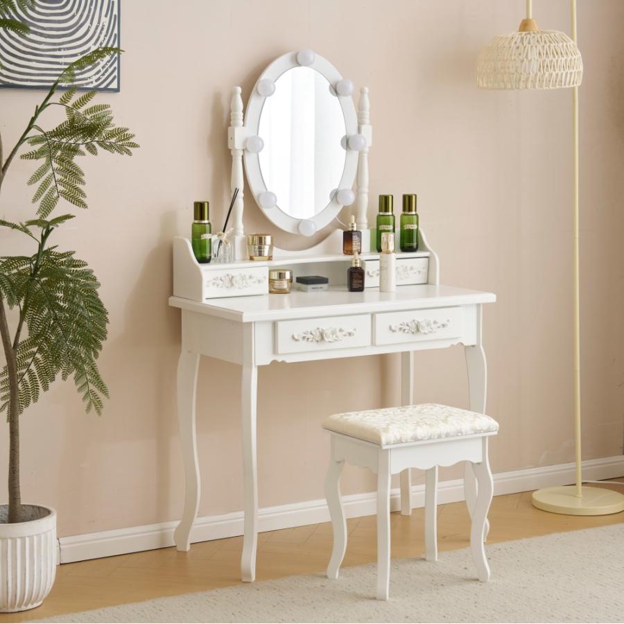 化粧台 ドレッサー 女優ドレッサー 大容量収納 姫系ドレッサー 鏡台 お