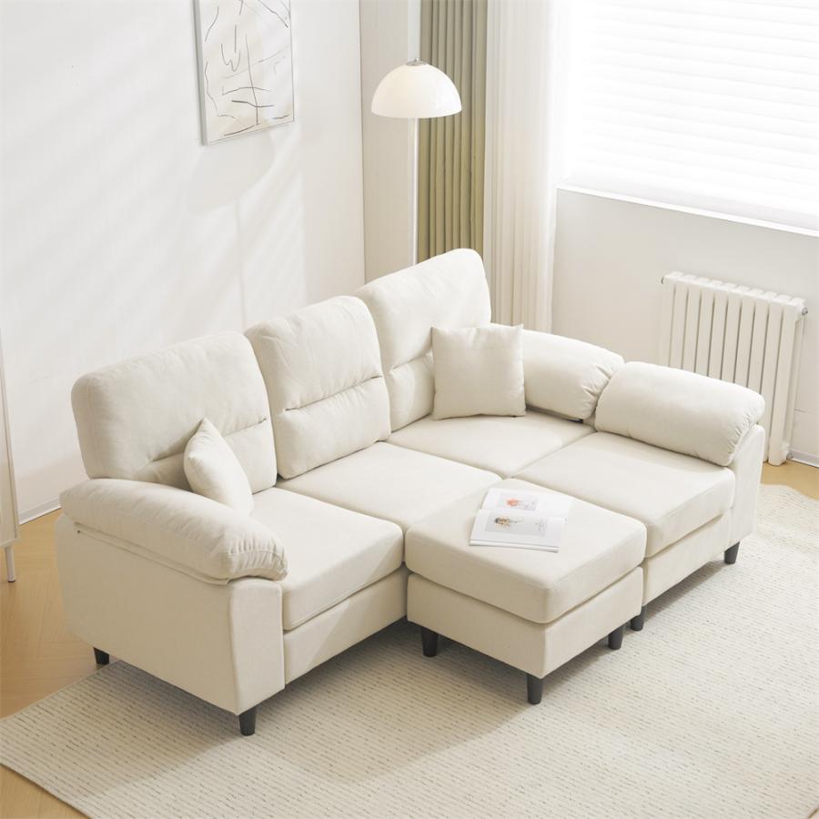 ソファ ソファーセット 5人掛け 2-5人掛け L字 クッション付き 肘付き