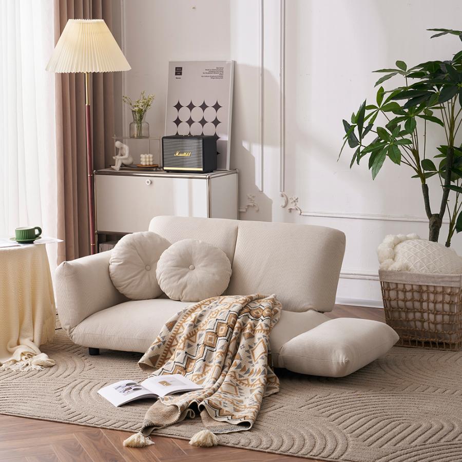 ソファベッド ローソファ コンパクト 2~2.5人掛け 6段階リクライニング