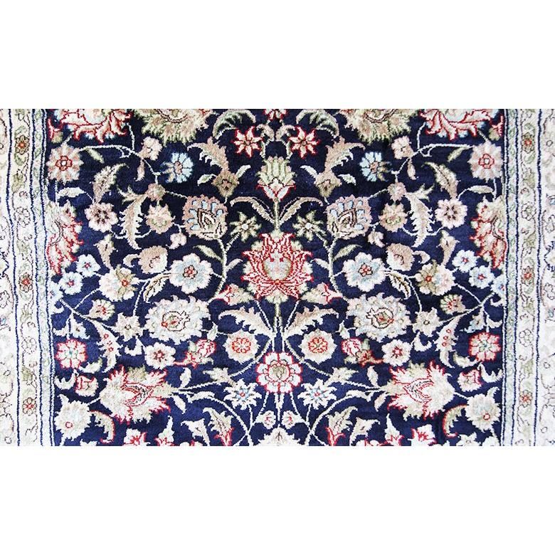 中国シルク段通 シルク絨毯 最高級 260段 ロングの玄関マット