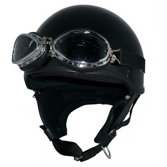 ザワキタ ZK-600 装飾ゴーグル付きハーフジェット(ブラック）SG公認