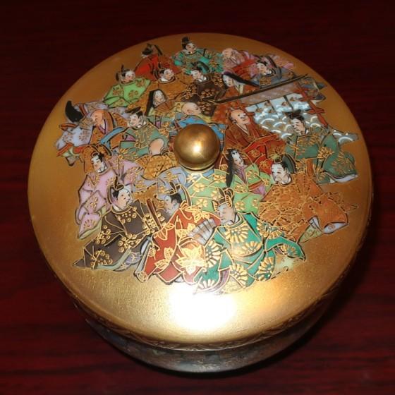 九谷焼 茶道具 蓋付茶碗 百人一首（細字入り）中田錦峰，橋田無聖作