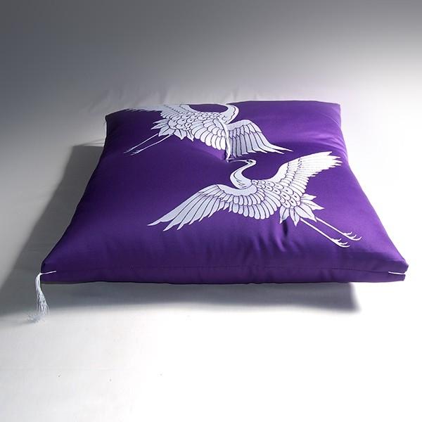 座布団 送料無料 緞子判 65x69cm 国産 お祝い 鶴寿 長寿 慶事 敬老