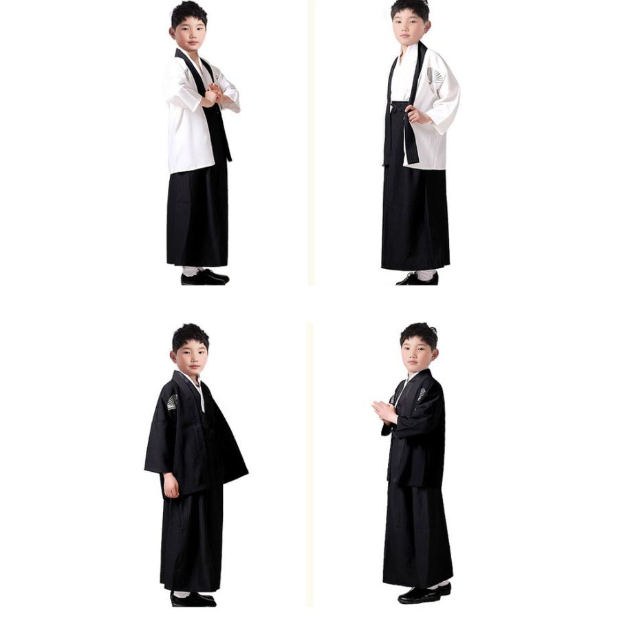 袴セット 刺繍付き キッズ袴 袴風 子供 男の子 3点セット 襦袢 羽織 袴