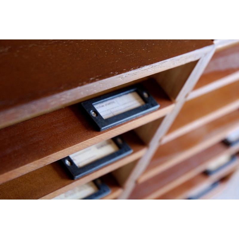 書類ケース レトロ 6段 ダークブラウン 木製 No.12 国産 書類棚