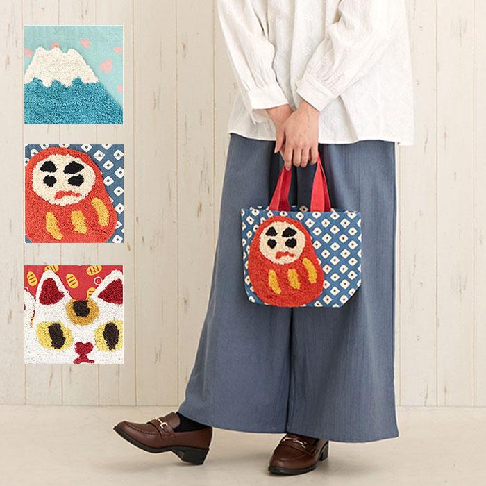 ミニトートバッグ レディース ランチトート 和柄 幌布 綿 富士山