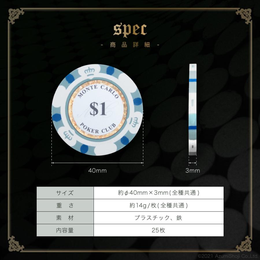 モンテカルロ ポーカーチップ 100枚 セット ポーカー カジノ コイン $1