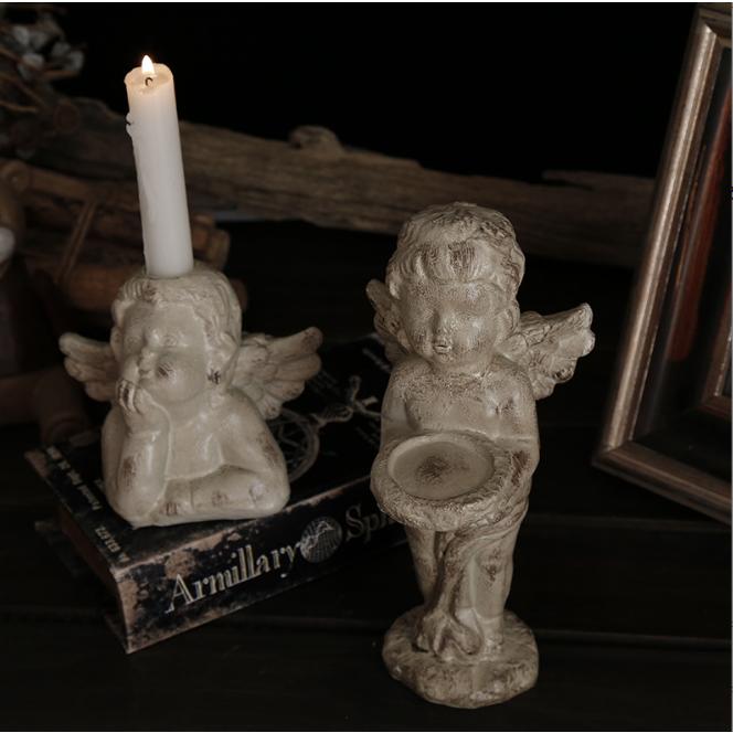 キャンドルホルダー アンティーク調 天使 キャンドル立て エンジェル