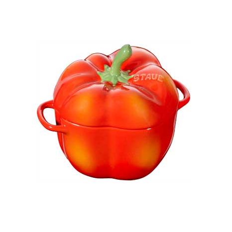 Staub（ストウブ） パプリカ セラミック ココット オレンジ・レッド