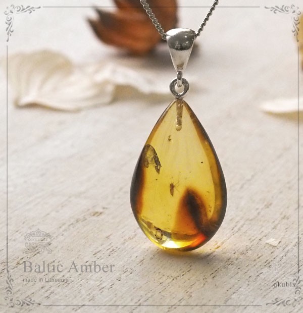 虫入り琥珀ネックレス 送料無料 シルバー Silver925 コレクション