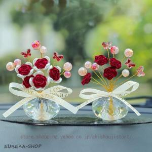 k9クリスタルガラス バラ 薔薇 9輪 水晶花 造花 インテリア 車の飾り