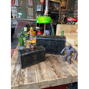 海賊宝箱 アンティークトランクケース 3個セット （ヴィンテージレッド