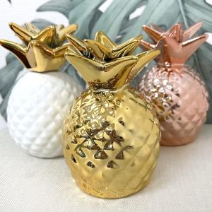 パイナップル 木製 オブジェ Mサイズ 12cm ハワイ雑貨 南国 インテリア