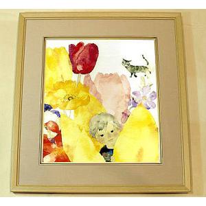 いわさきちひろ 「ぶどうを持つ少女」 リトグラフ 真作保証 500部限定