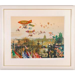 ヒロ・ヤマガタ 慕情 絵画 香港 風景画 夜景 シルクスクリーン 版画