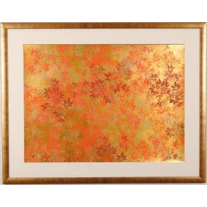 今井俊満 竜田川 インテリア 絵画 シルクスクリーン 版画 花鳥風月