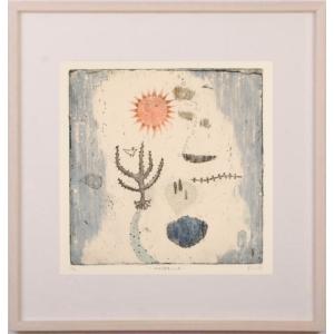 風景画 絵画 楓 絵 銅版画 エッチング 手彩色 キャロル・コレット